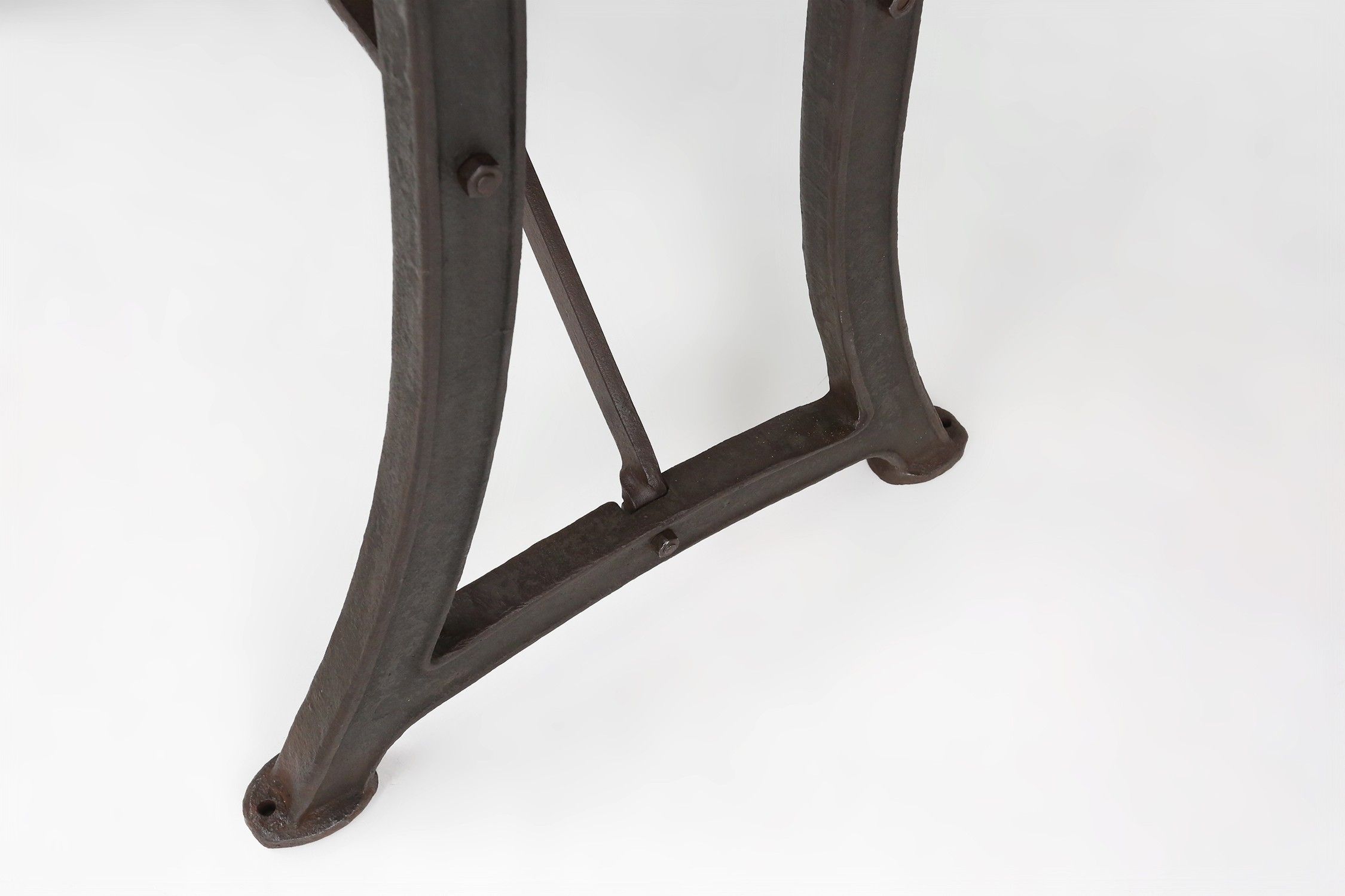 Industrial bar/bistro table with cast iron legs and wooden top, Belgium ca. 1920thumbnail